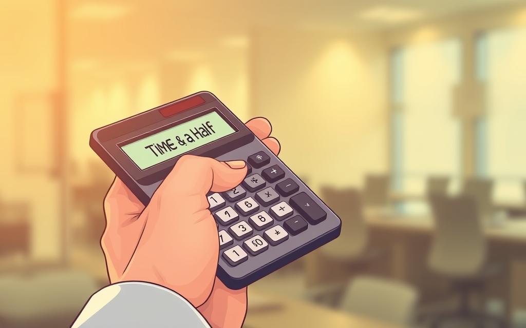 A Detailed Illustration Of A Hand Calculating Holiday Pay On A Digital Calculator Against A Soft, Blurred Background. The Calculator'S Screen Displays &Quot;Time And A Half&Quot; And The Hand Carefully Enters Figures, Representing The Complex Process Of Determining Holiday Compensation. Warm, Neutral Lighting Casts A Professional, Analytical Mood, With A Sense Of Diligent Attention To Financial Details. The Composition Emphasizes The Calculator And The Hand, With The Background Fading Into A Hazy, Office-Like Environment To Focus The Viewer'S Attention On The Core Task Of Computing Holiday Pay. A Detailed Illustration Of A Hand Calculating Holiday Pay On A Digital Calculator Against A Soft, Blurred Background. The Calculator'S Screen Displays &Quot;Time And A Half&Quot; And The Hand Carefully Enters Figures, Representing The Complex Process Of Determining Holiday Compensation. Warm, Neutral Lighting Casts A Professional, Analytical Mood, With A Sense Of Diligent Attention To Financial Details. The Composition Emphasizes The Calculator And The Hand, With The Background Fading Into A Hazy, Office-Like Environment To Focus The Viewer'S Attention On The Core Task Of Computing Holiday Pay.